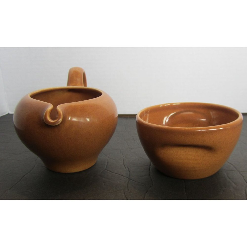 Iroquois Casual China by Russel Wright cream & open sugar bowl, Ripe Apricot